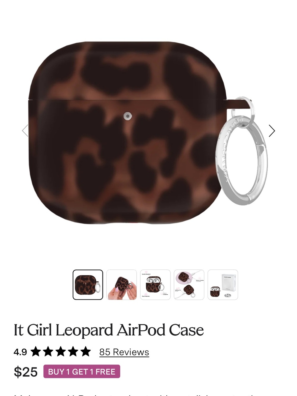 Velvet Caviar - it girl leopard AirPod case